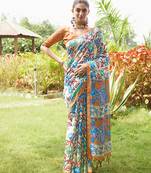 Women multicolor art silk handloom saree