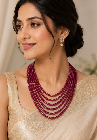 6 multilayer precious ruby mala