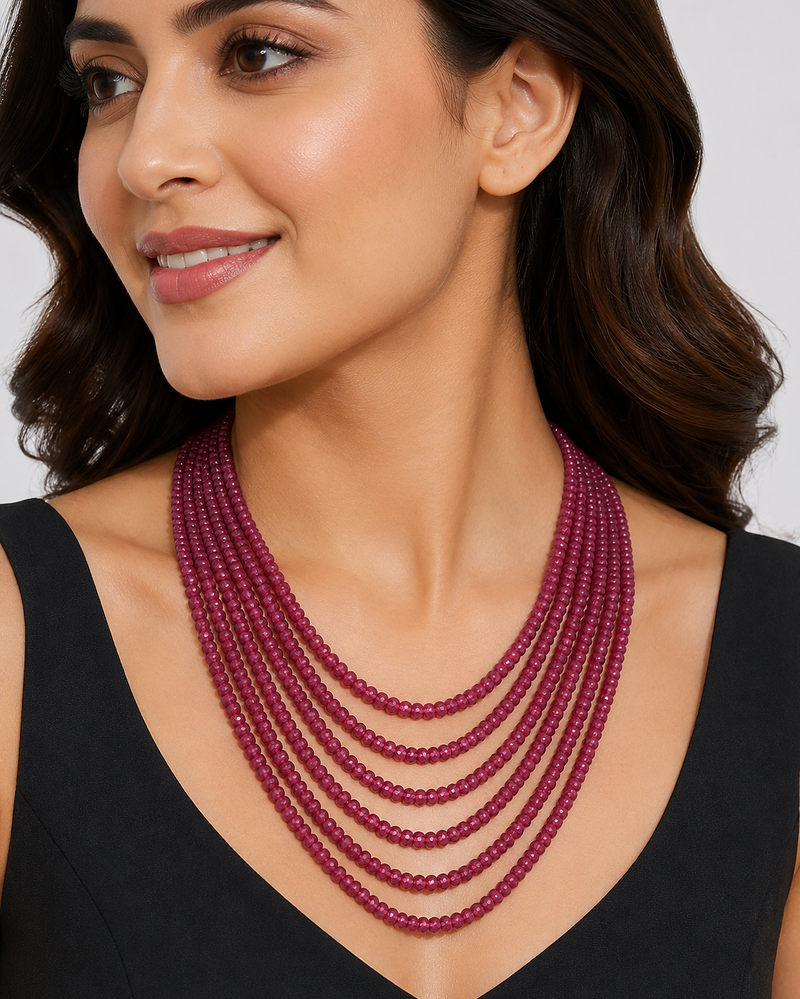6 multilayer precious ruby mala