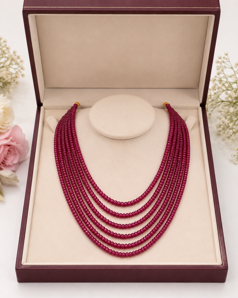 6 multilayer precious ruby mala