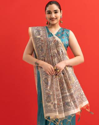 Women rama art silk handloom saree 4