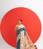 Women rama art silk handloom saree