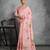 Women peach art silk handloom saree