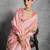 Women peach art silk handloom saree