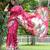 Women pink art silk handloom saree