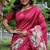 Women pink art silk handloom saree