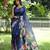 Women blue art silk handloom saree