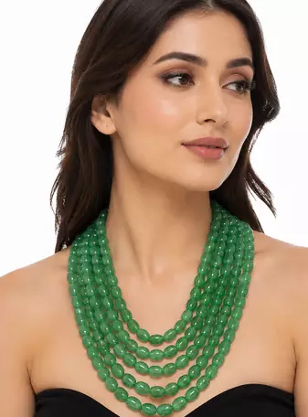 oval shape 6 rows precious emeralds uncut 