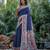 Women blue art silk handloom saree