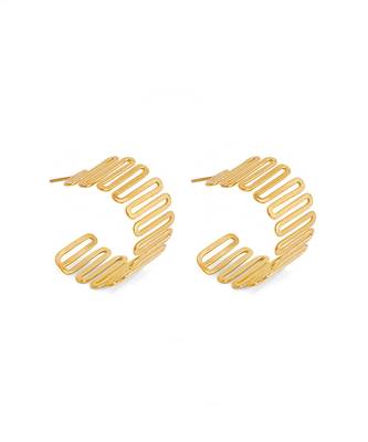 Gold plated half hoop earrings 1
