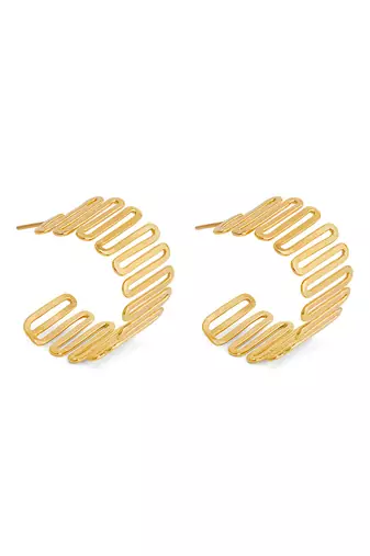 Gold plated half hoop earrings