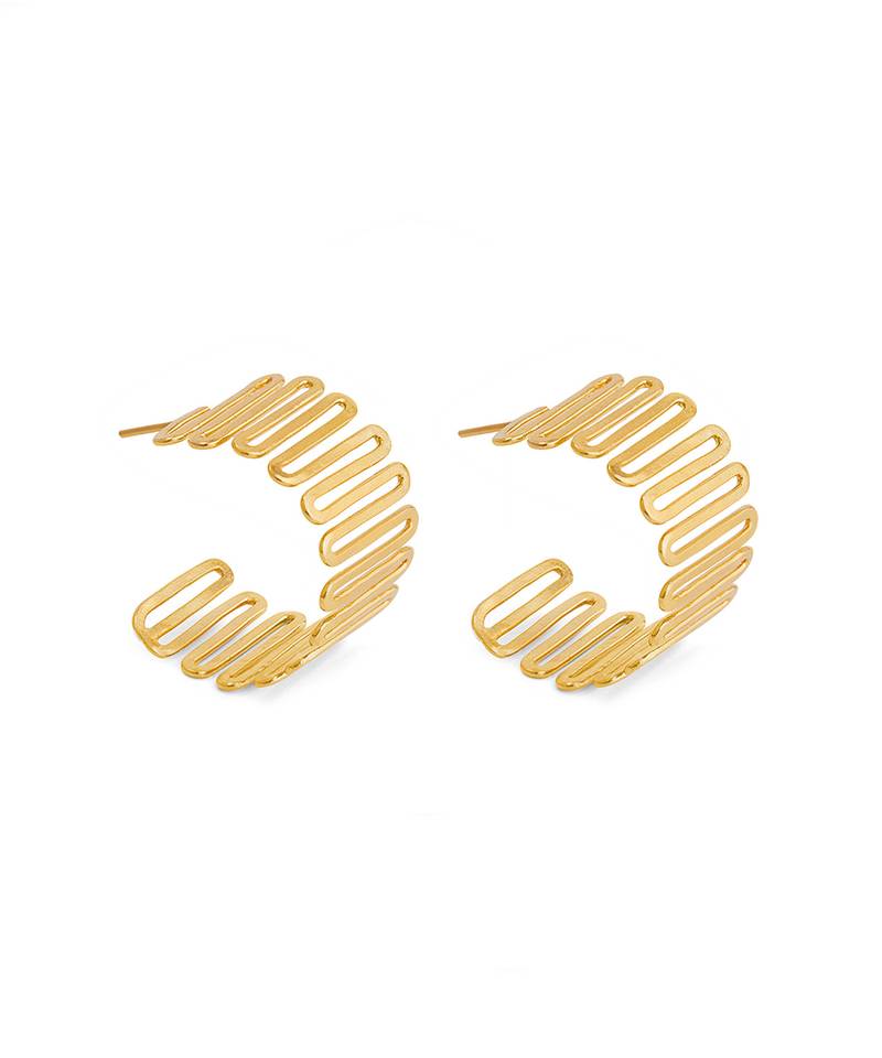 Gold plated half hoop earrings