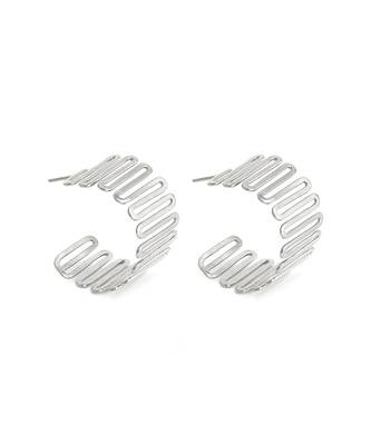 Silver plated half hoop earrings 1