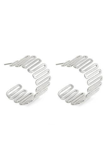 Silver plated half hoop earrings