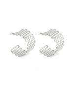 Silver plated half hoop earrings