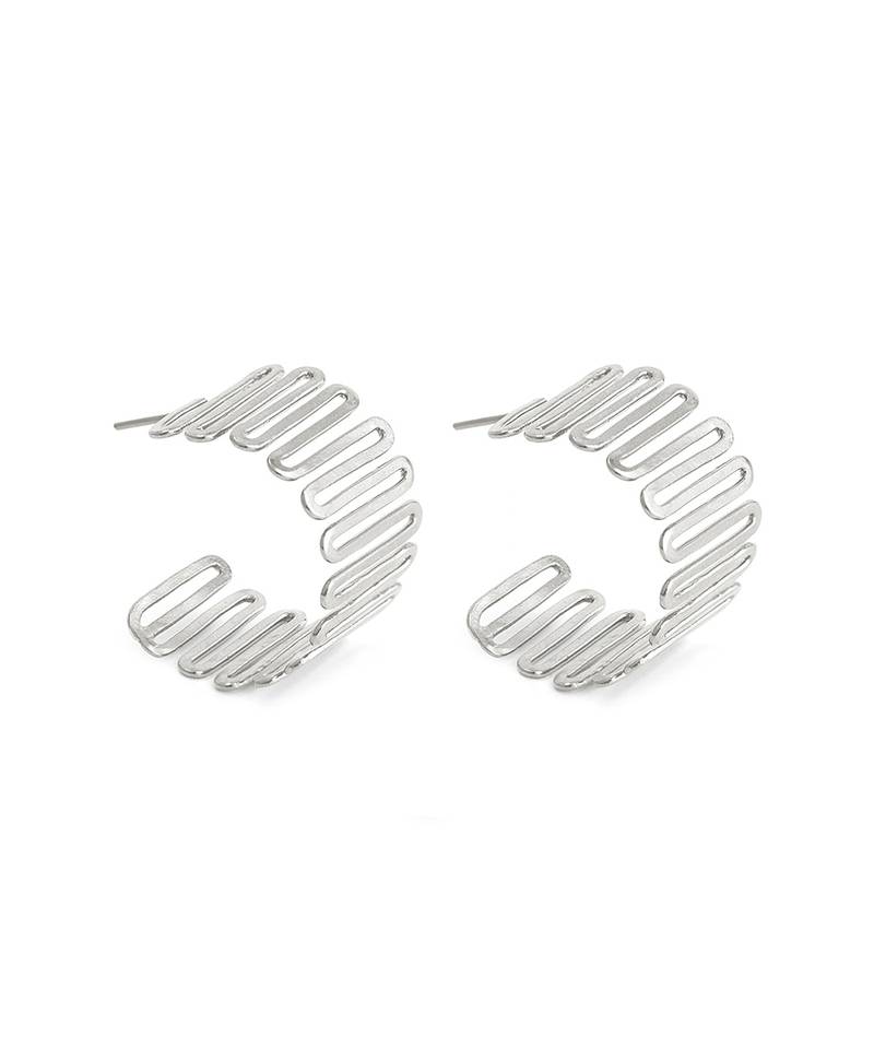 Silver plated half hoop earrings