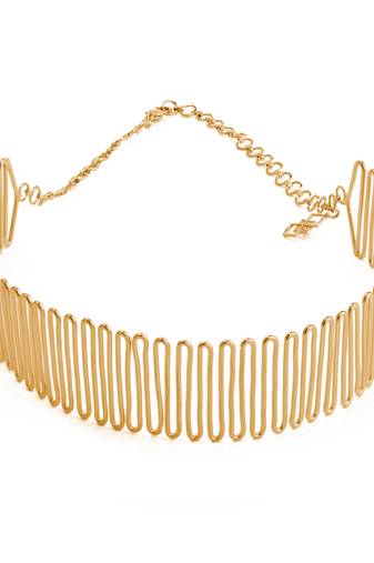Gold plated meadow choker necklace