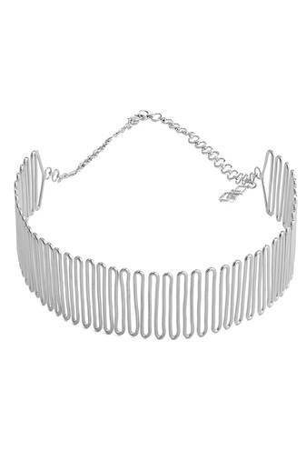Silver plated meadow choker necklace