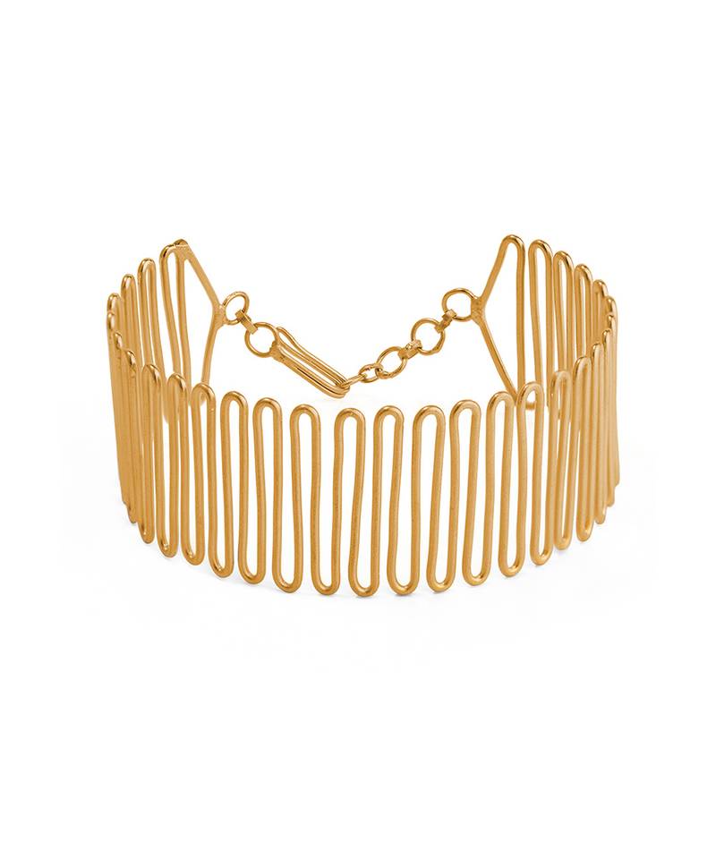 Gold plated adjustable cuff bracelet