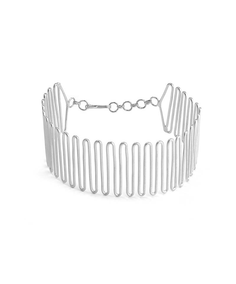 Silver plated adjustable cuff bracelet