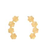Golden flower carved ear cuff