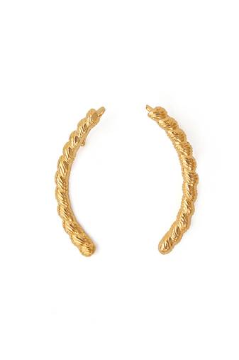 Golden leaf tendril ear cuff