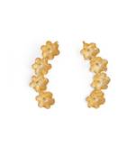 Gold plated pearls floral carved ear cuff