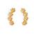 Gold plated pearls floral carved ear cuff