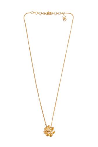 Golden flower pendant necklace