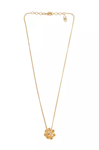 Golden flower pendant necklace