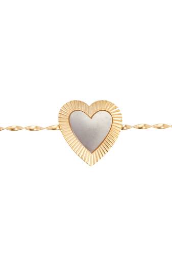 Gilded dual tone heart waist belt