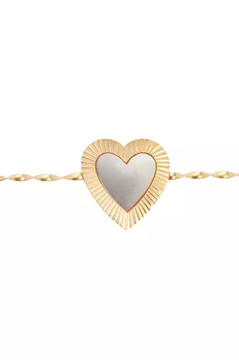 Gilded dual tone heart waist belt