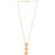 Golden triple drop flower pendant necklace