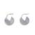 Silver crescent disc earrings