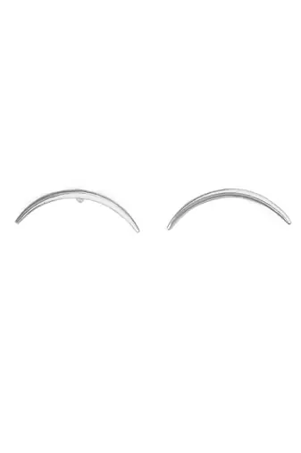 Silver arch stud earrings