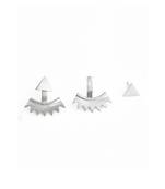 Silver traingular jacket earrings