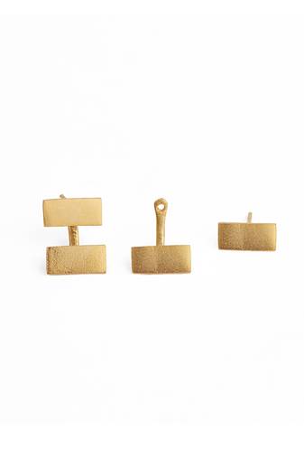 Golden biscuit stud earrings