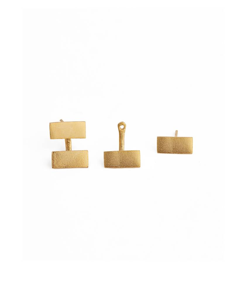 Golden biscuit stud earrings