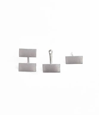 Silver biscuit stud earrings 1