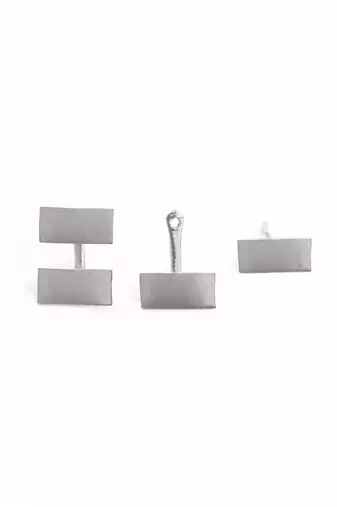 Silver biscuit stud earrings