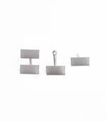 Silver biscuit stud earrings