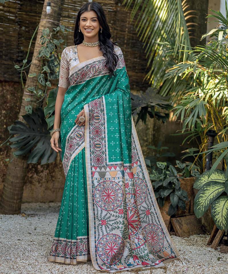 Women blue art silk handloom saree