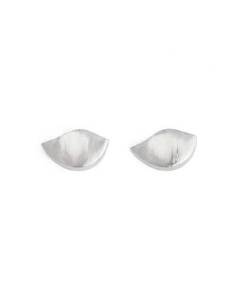 Silver drip stud earrings 1