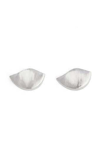 Silver drip stud earrings