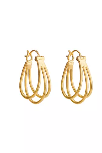 Golden mini configure hoops earrings