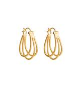 Golden mini configure hoops earrings