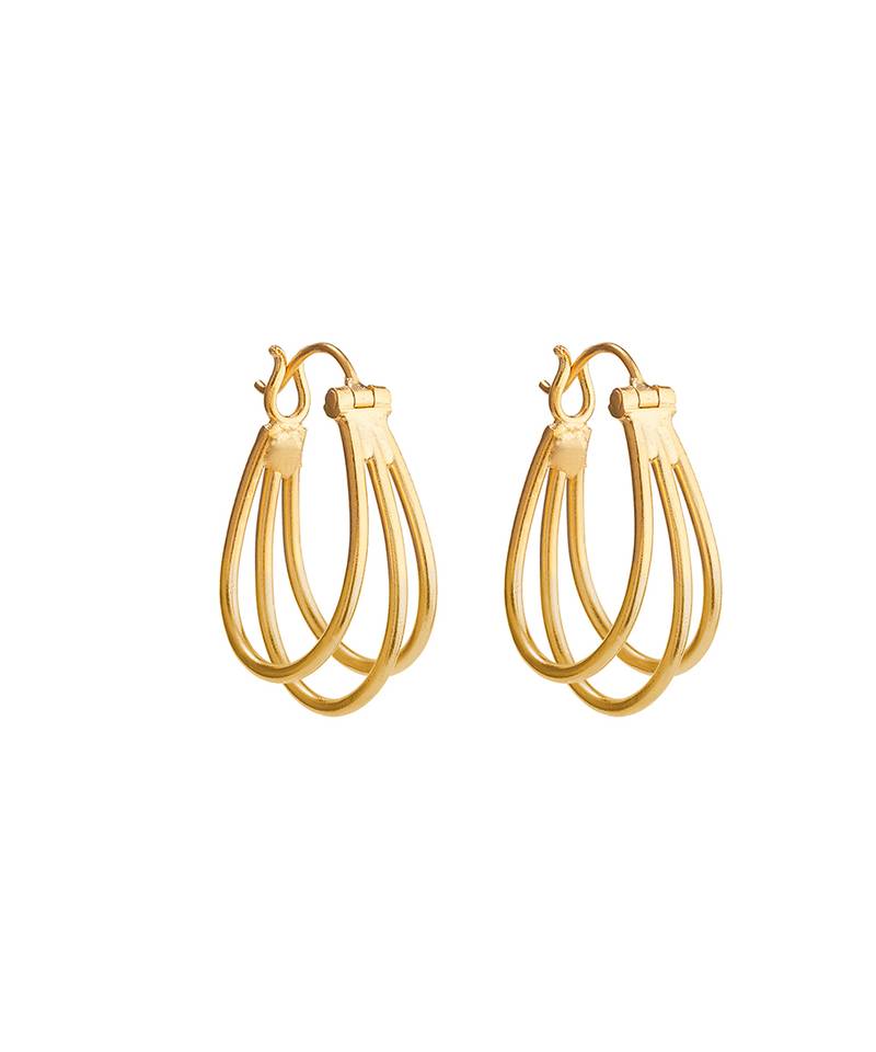 Golden mini configure hoops earrings
