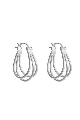 Silver mini configure hoops earrings