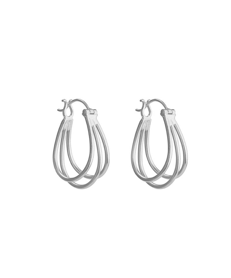 Silver mini configure hoops earrings