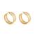 Golden striped fence hoops earrings